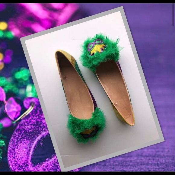 Kitty Paws Shoes Shoes - Women’s Custom Mardi Gras Inspired Ballet Shoes